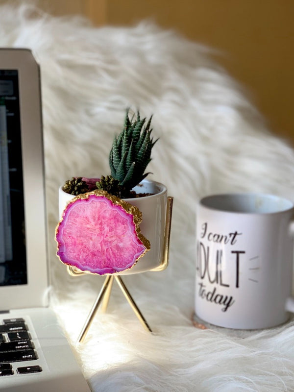 Agate Planter Pink