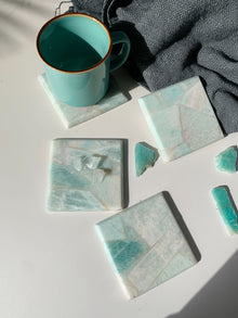 Amazonite Square Coaster Set of 4