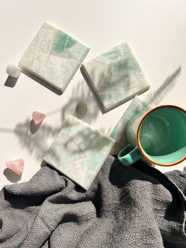 Amazonite Square Coaster Set of 4