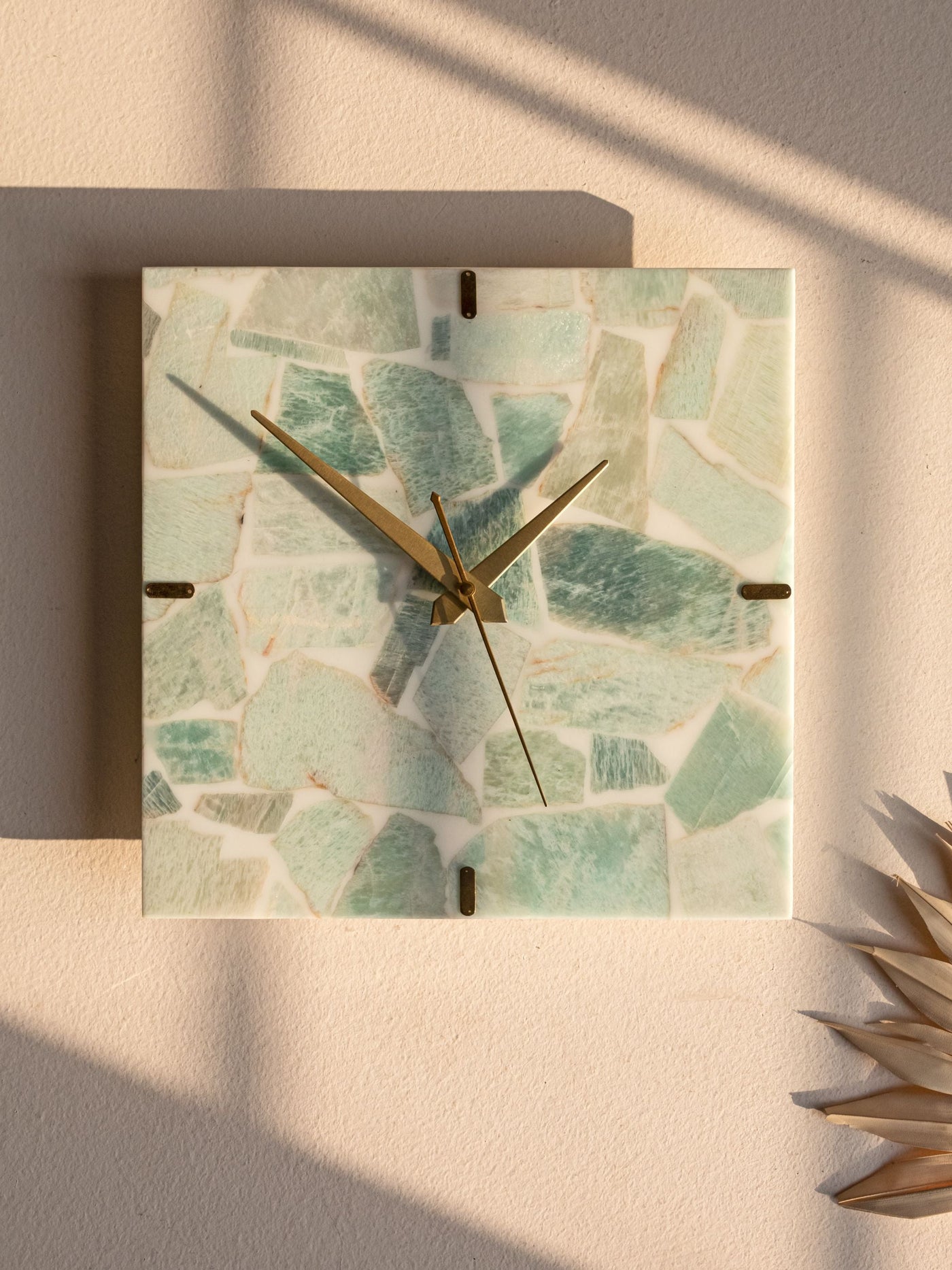 Amazonite Square Wall Clock