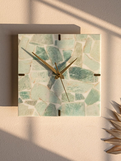 Amazonite Square Wall Clock