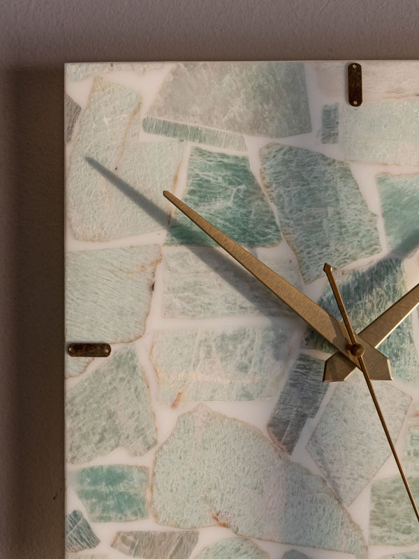 Amazonite Square Wall Clock