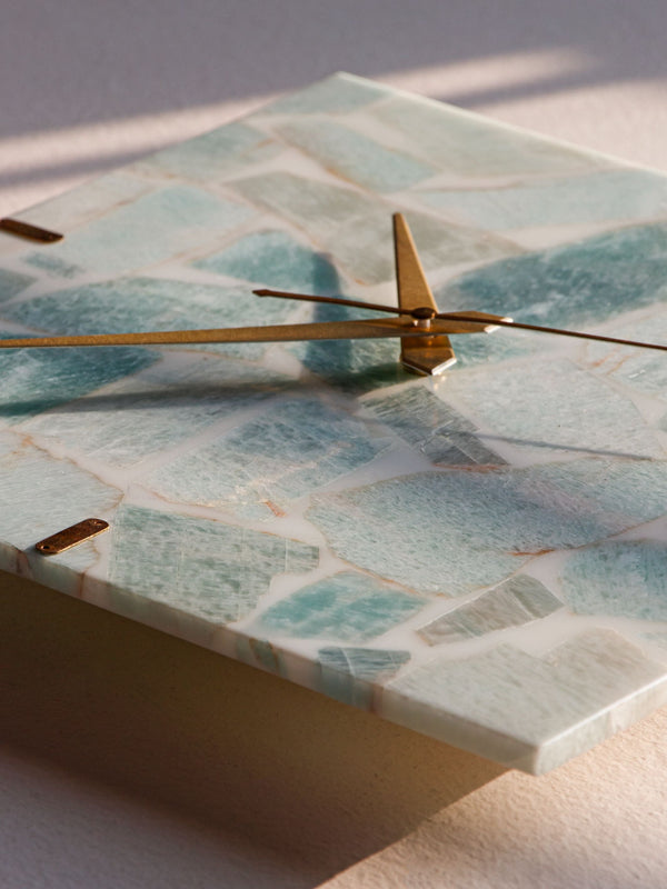 Amazonite Square Wall Clock