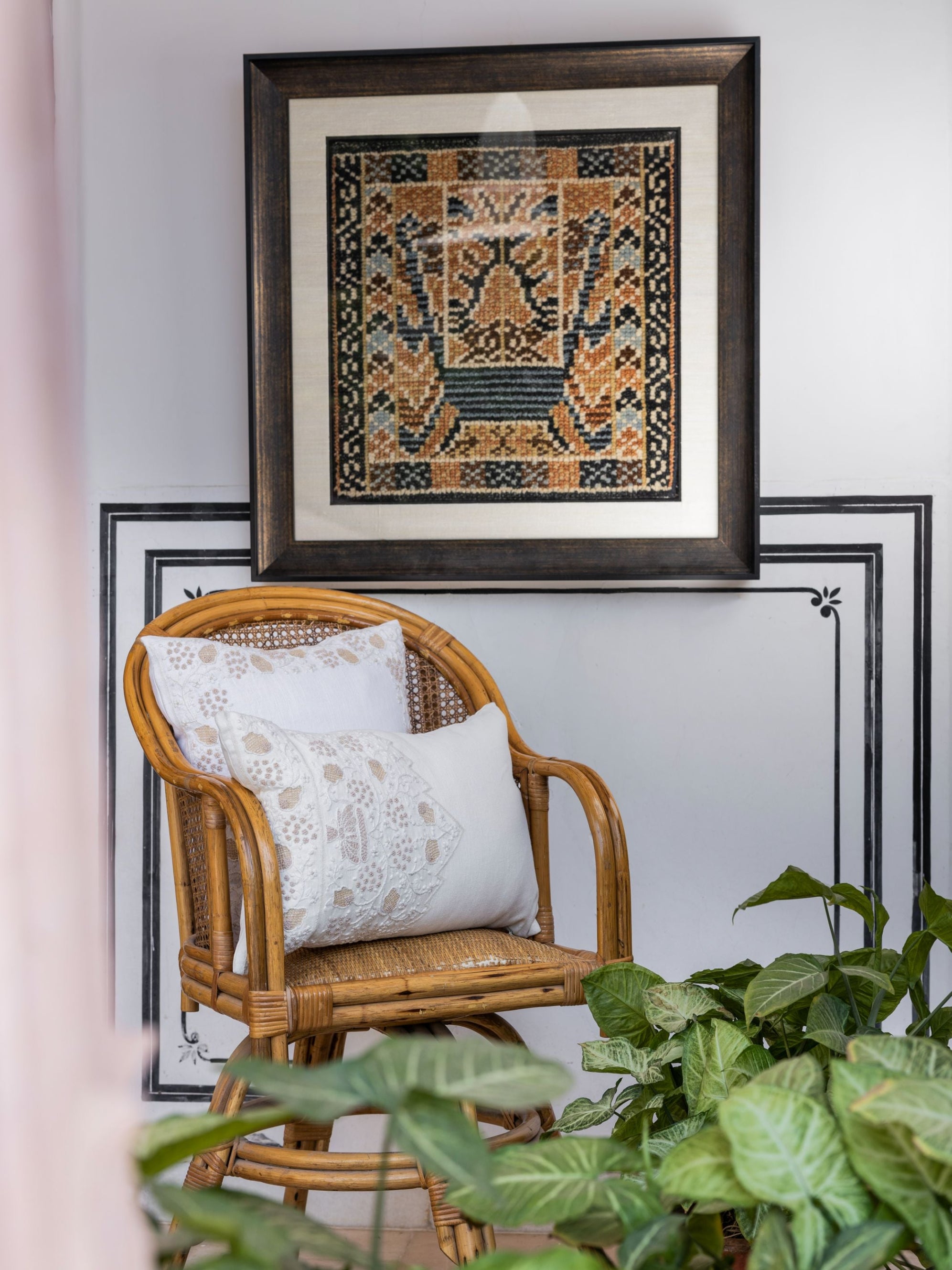 Cushion Cover - Angoor Bela Border Ivory