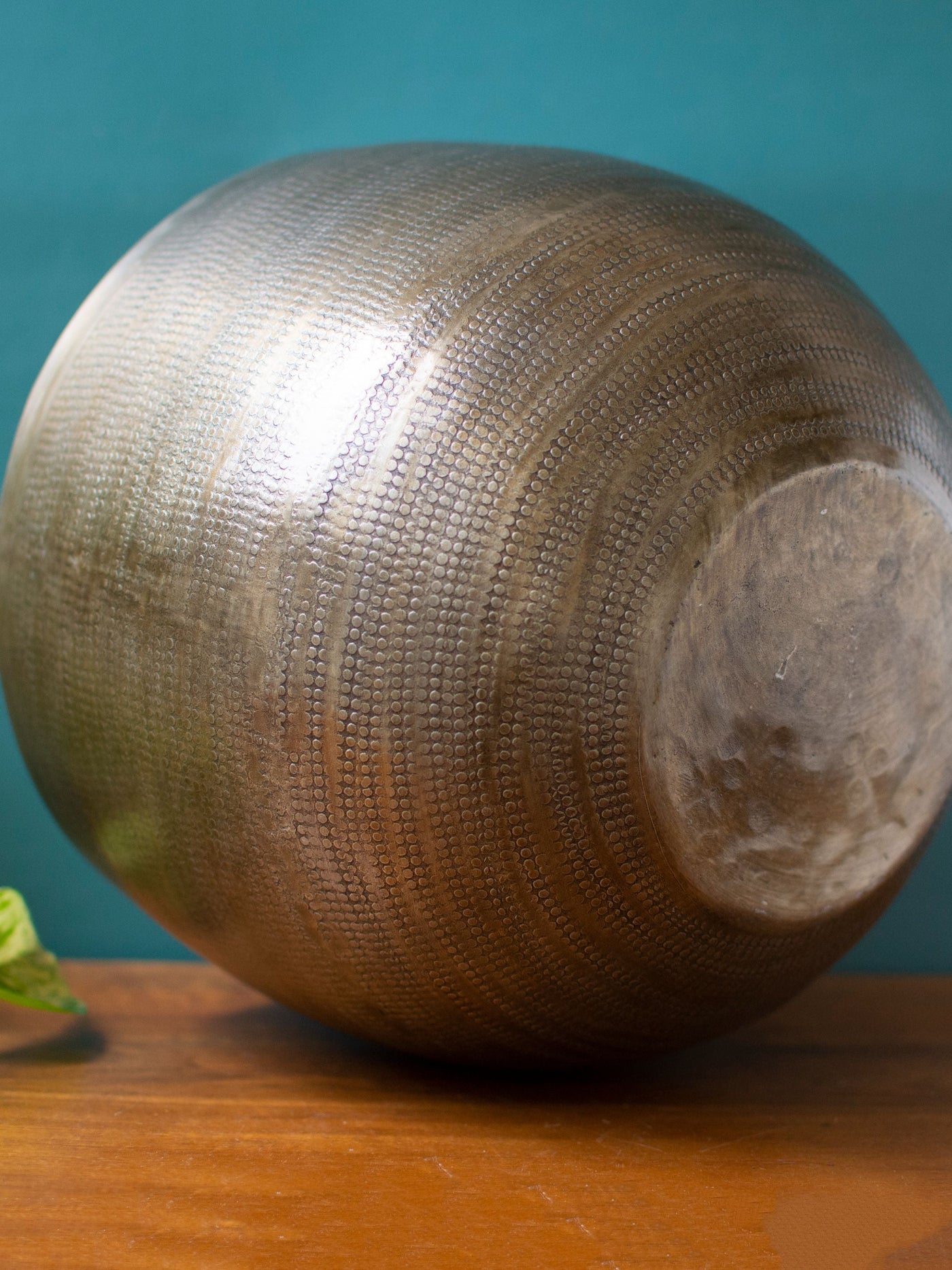 Antique Bronze toned Round Vintage Handcrafted Planter Large