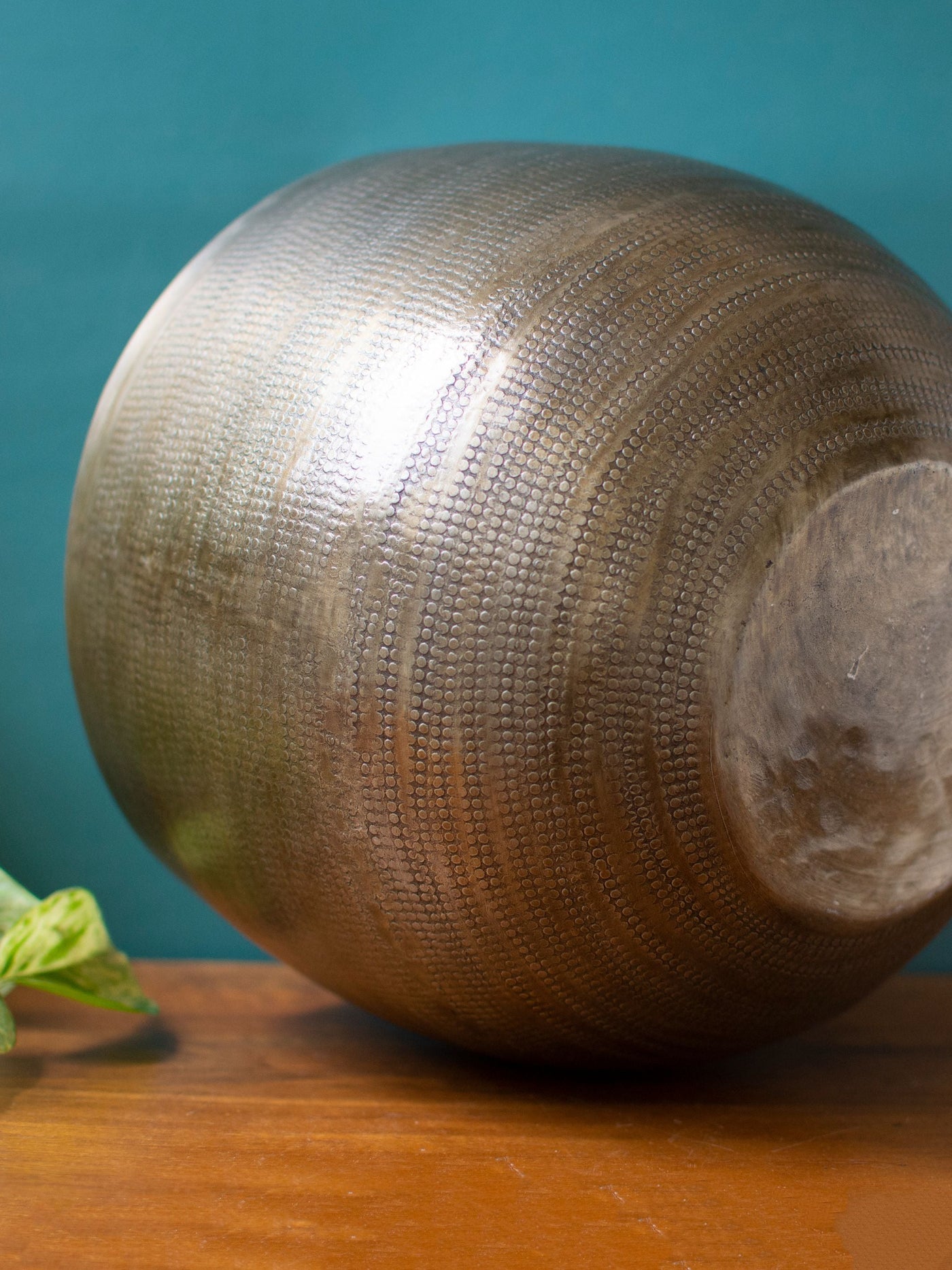 Antique Bronze toned Round Vintage Handcrafted Planter Medium