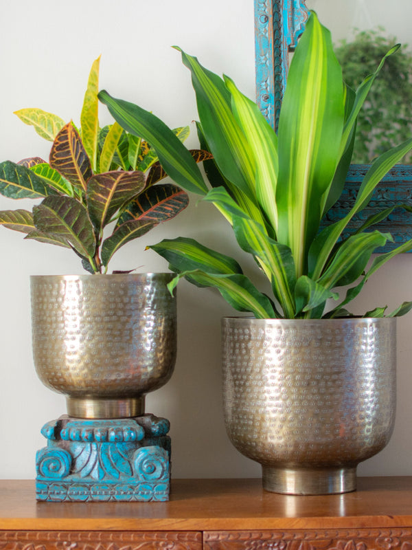 Antique Bronze toned Vintage Handcrafted Planter Set of 2