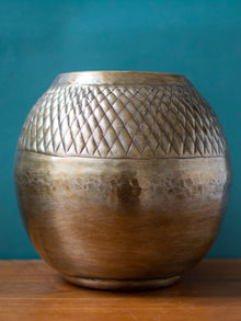 Antique Bronze toned Vintage Handcrafted Vase Planter