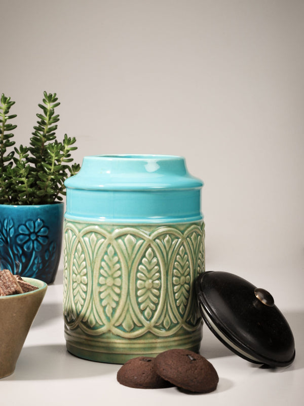 Aqua Green Ceramic Jar
