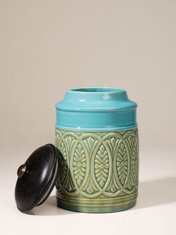 Aqua Green Ceramic Jar