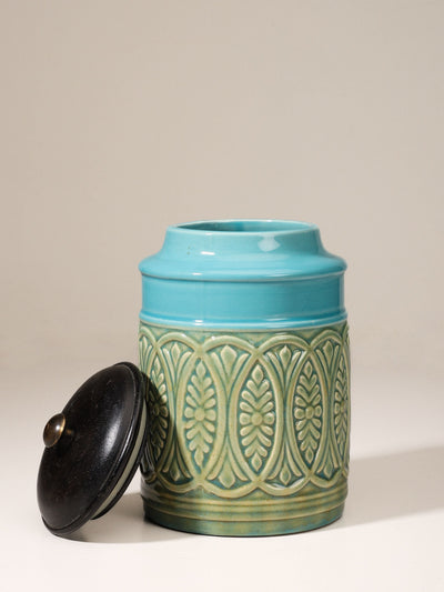 Aqua Green Ceramic Jar