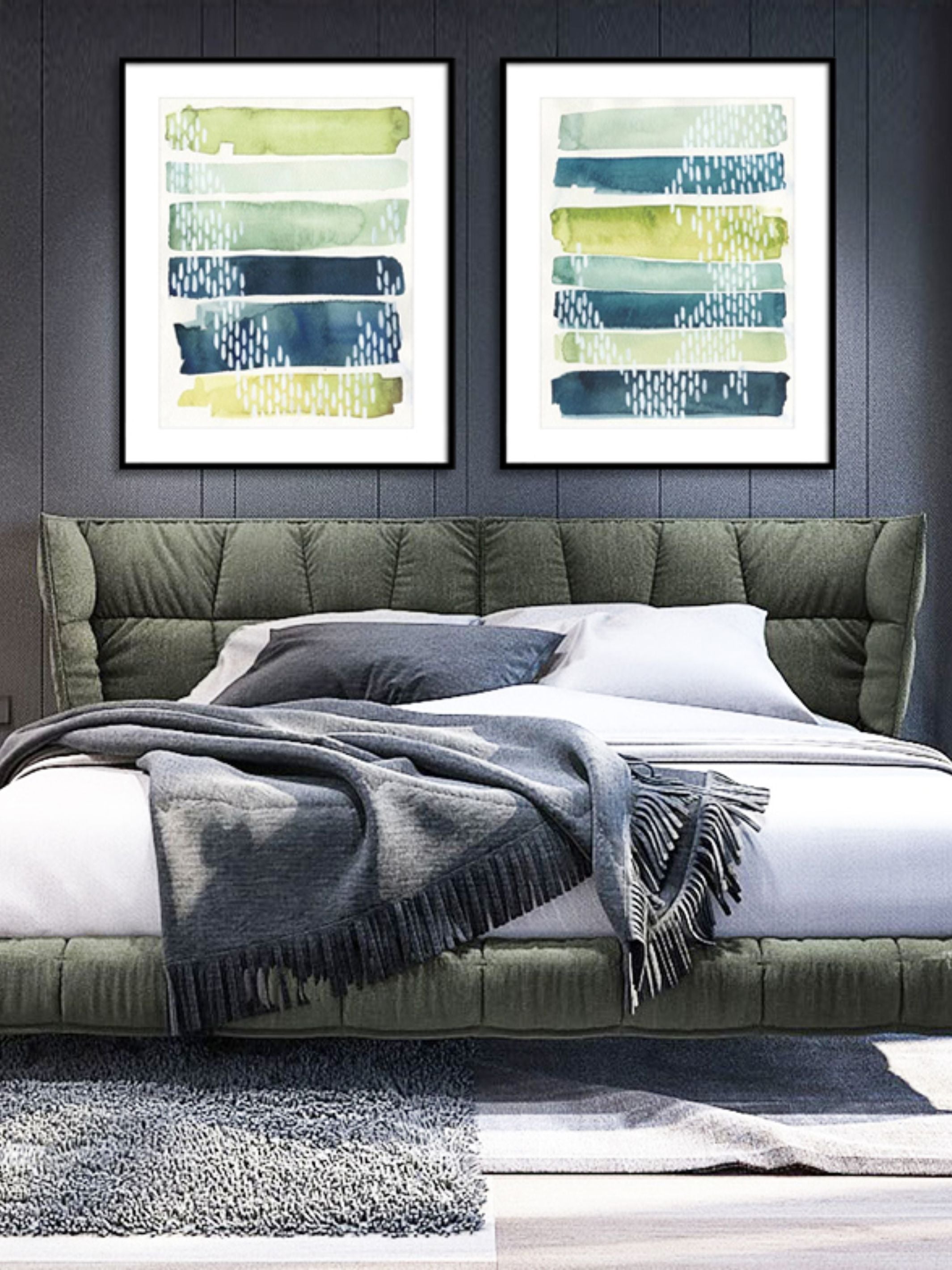 Wall Prints - Aqua Streak I