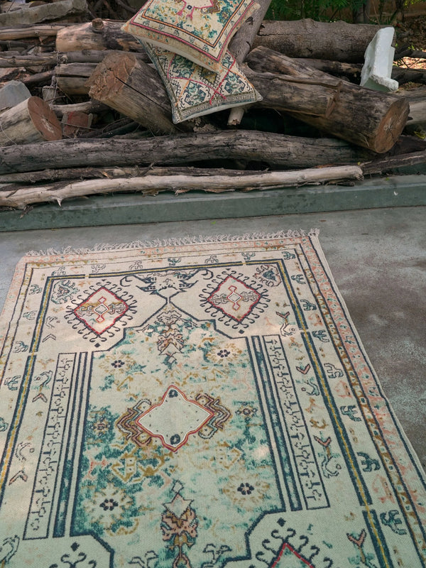 Arev Embroidered Cotton Rug