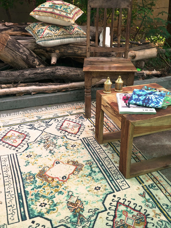 Arev Embroidered Cotton Rug