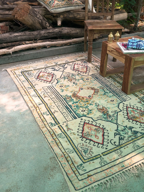 Arev Embroidered Cotton Rug