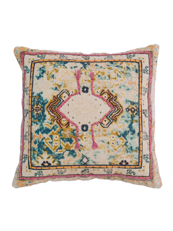 Embroidered Cotton Cushion Cover - Arev