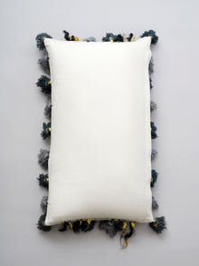 Cushion Cover - Argyle Block Print Woven Tassel