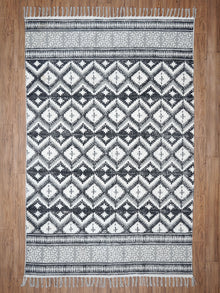 Argyle Block Print Cotton Rug