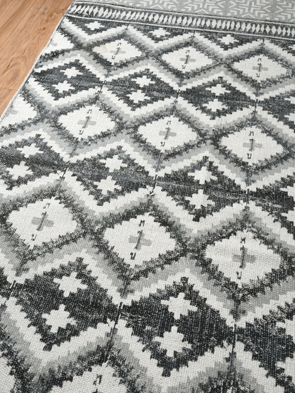 Argyle Block Print Cotton Rug