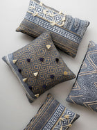 Cushion Cover - Argyle Block Print with Tassel