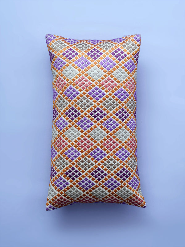 Cushion Cover - Argyle Embroidered