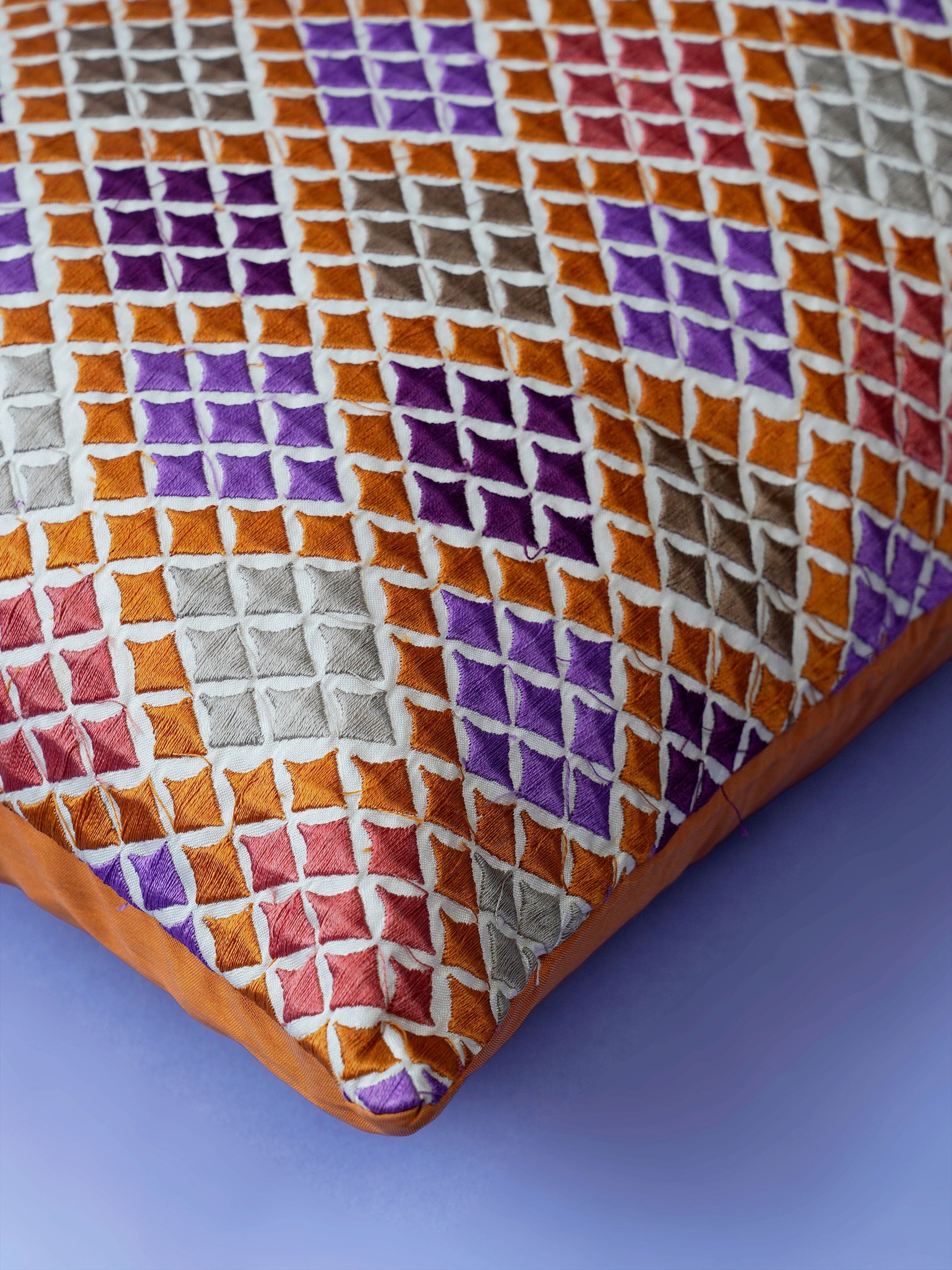 Cushion Cover - Argyle Embroidered