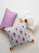 Cushion Cover - Argyle Hand Block Print Woven