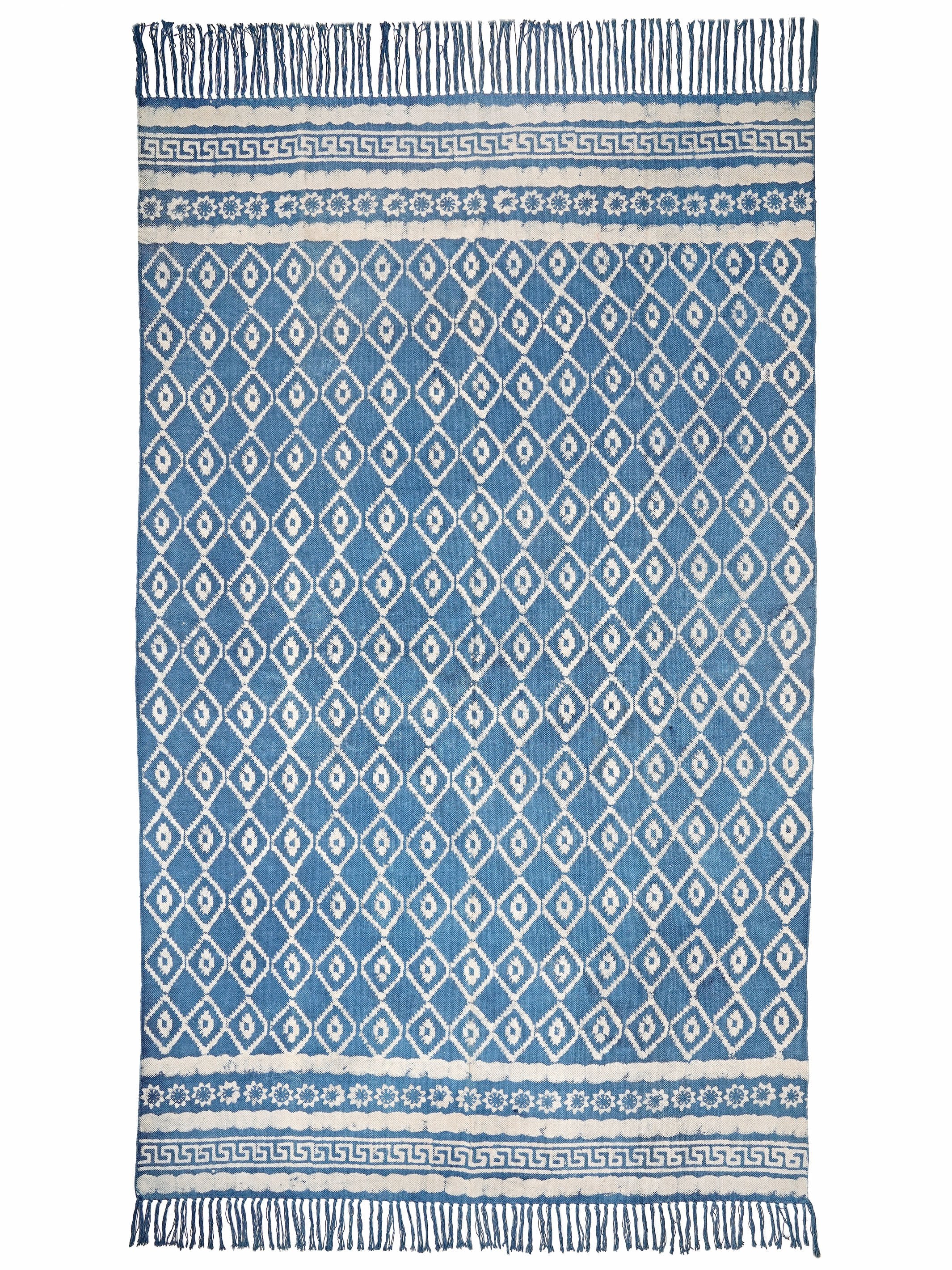 Argyle Hand Woven Cotton Rug