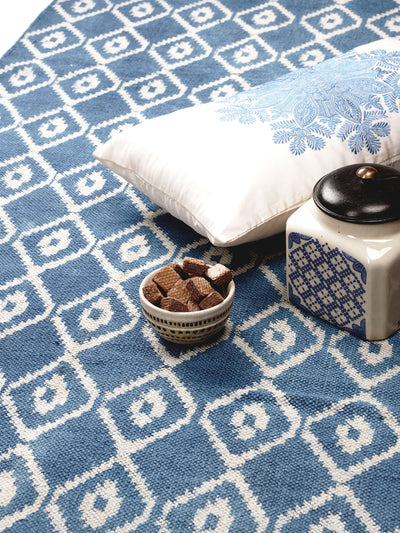Argyle Hand Woven Cotton Rug