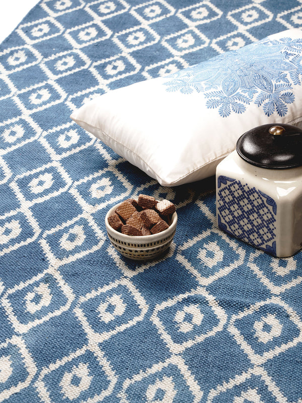 Argyle Hand Woven Cotton Rug
