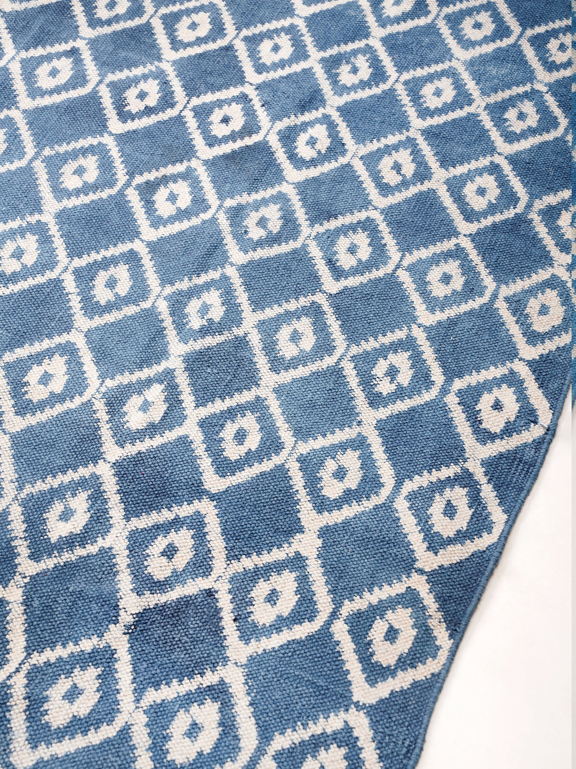 Argyle Hand Woven Cotton Rug