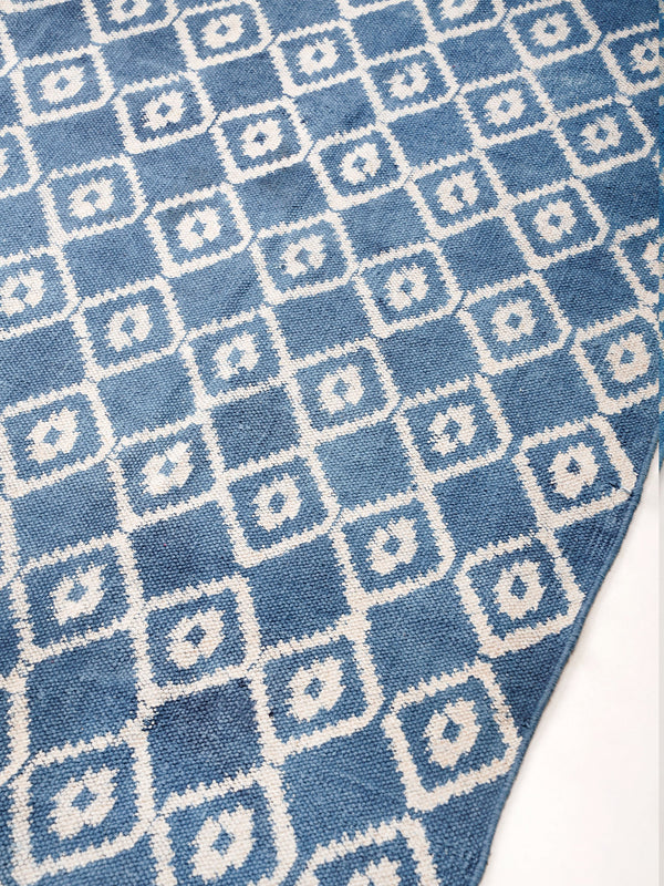 Argyle Hand Woven Cotton Rug