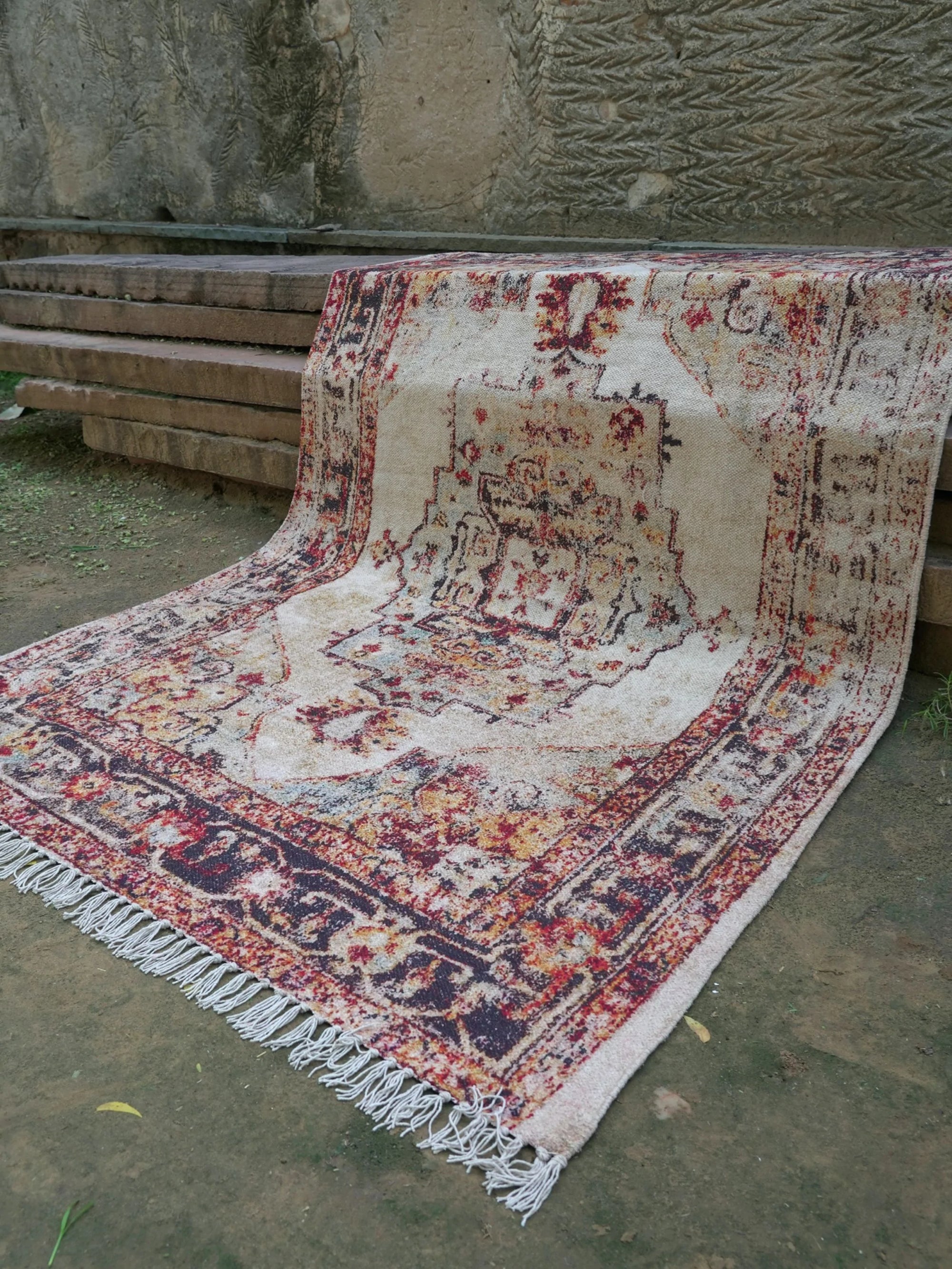 Aztec Printed Cotton Rug