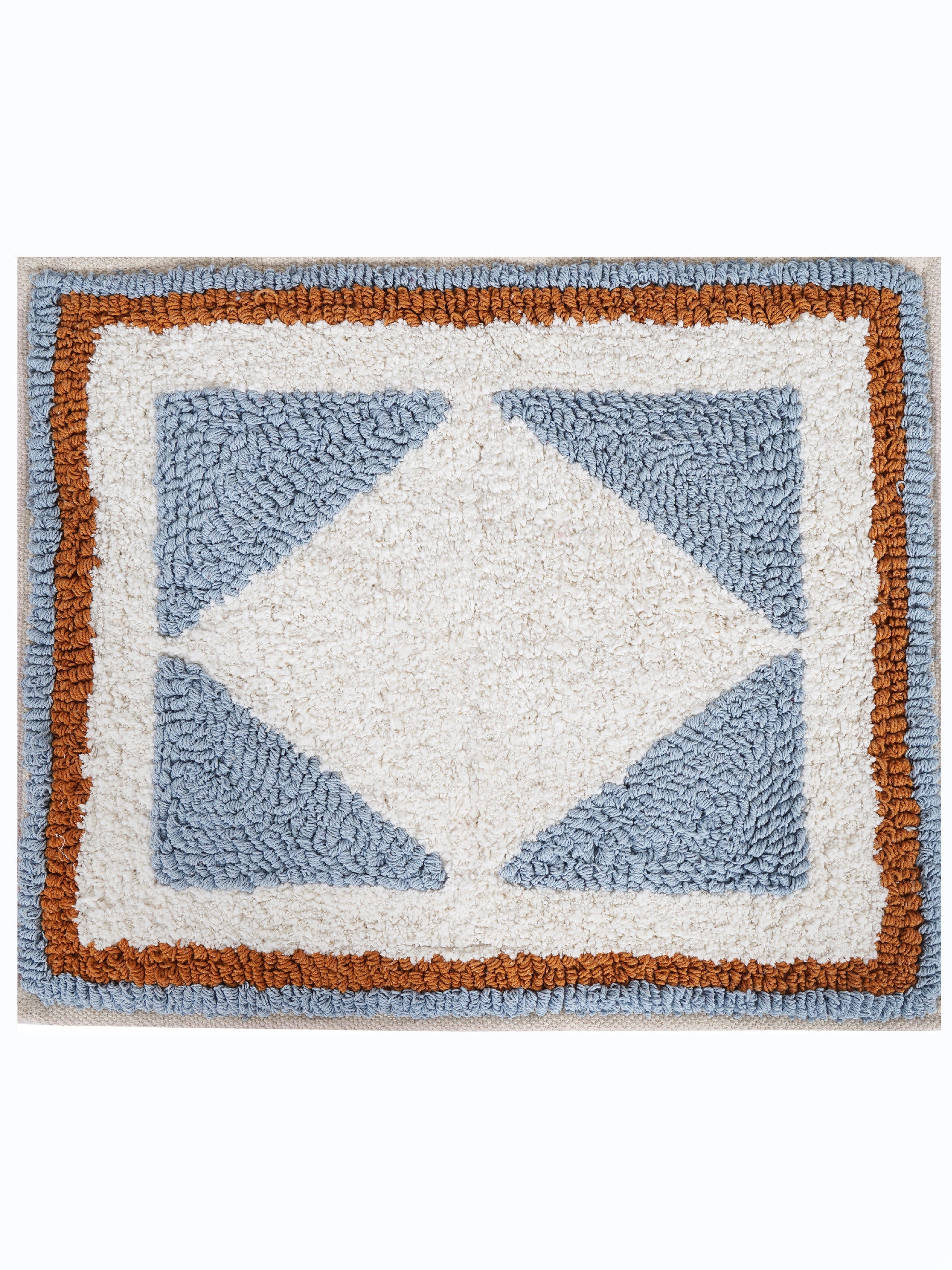 Azure Embroidered Bath Rug