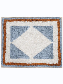 Azure Embroidered Bath Rug