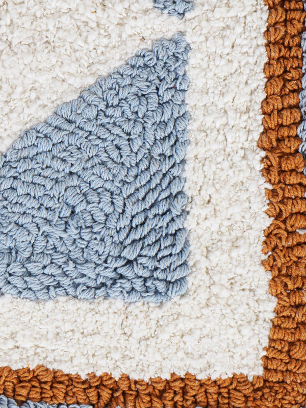 Azure Embroidered Bath Rug
