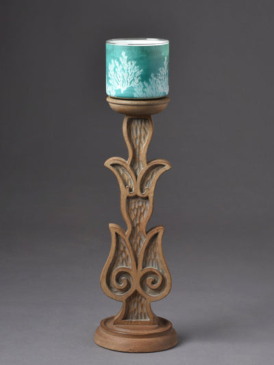 Baghdad Hand Carved Candle Stand Small