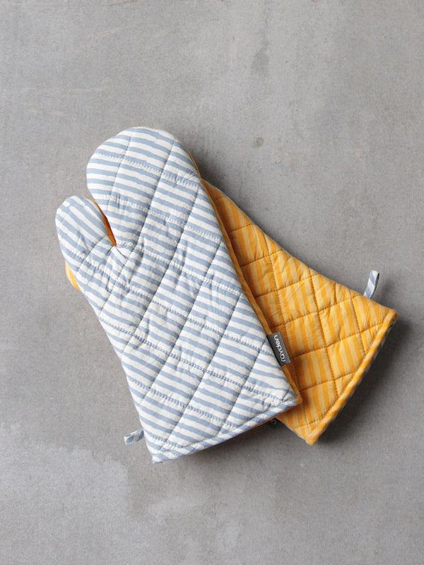 Basik Pop Mitten Blue & Yellow