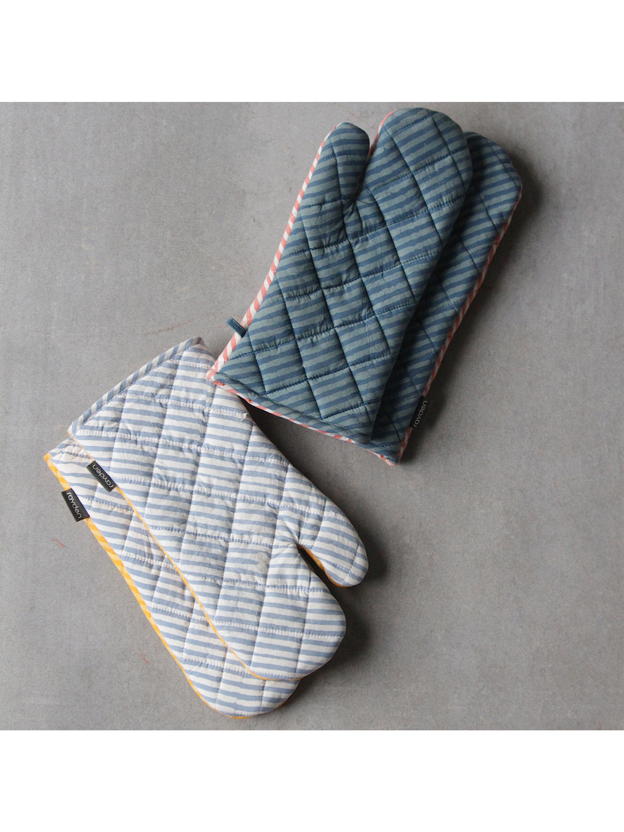 Basik Pop Mitten Blue & Yellow