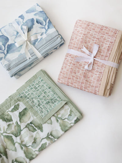 Linen Bedspread - Cascade Green
