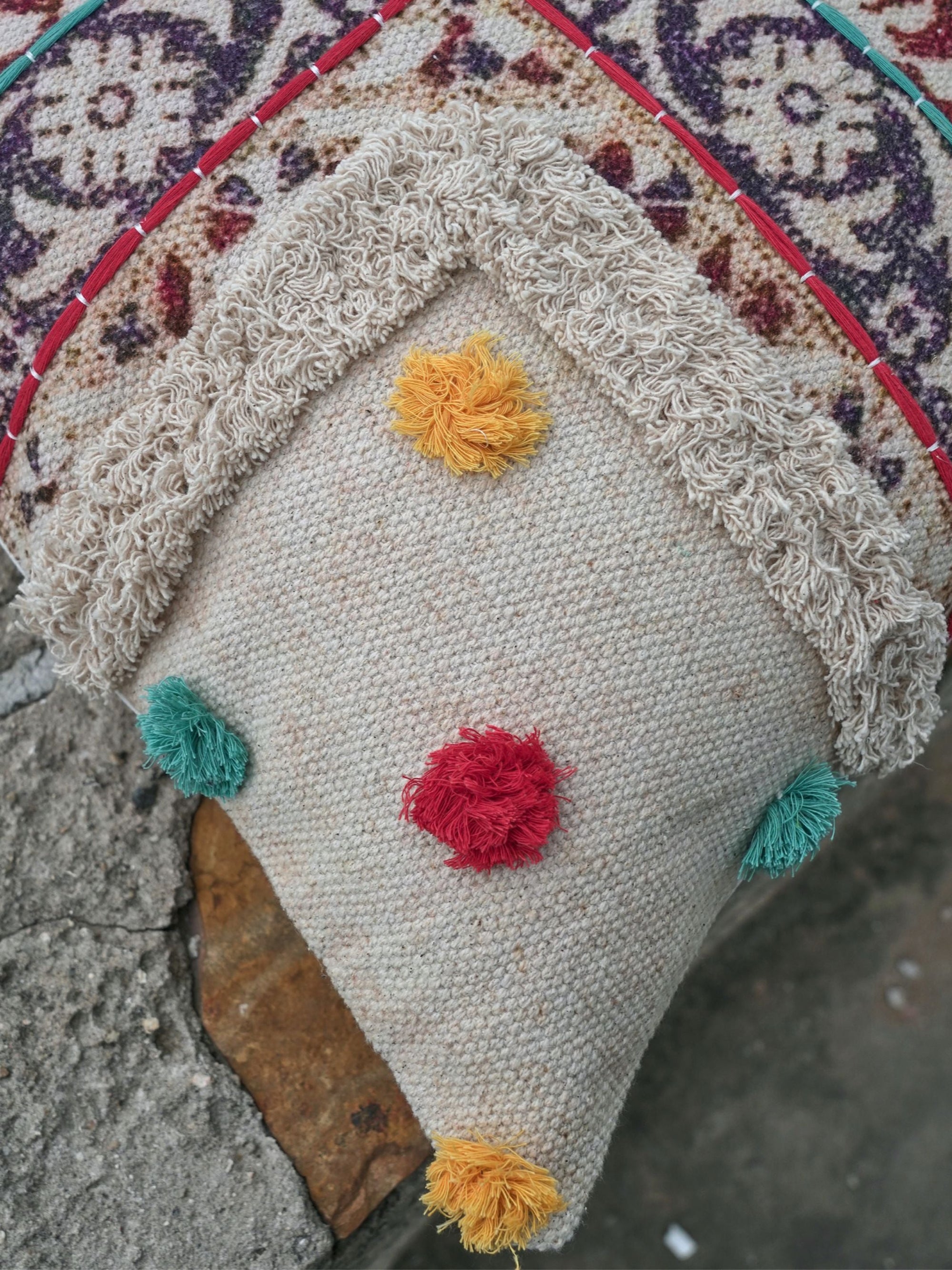 Embroidered Cotton Cushion Cover - Berh