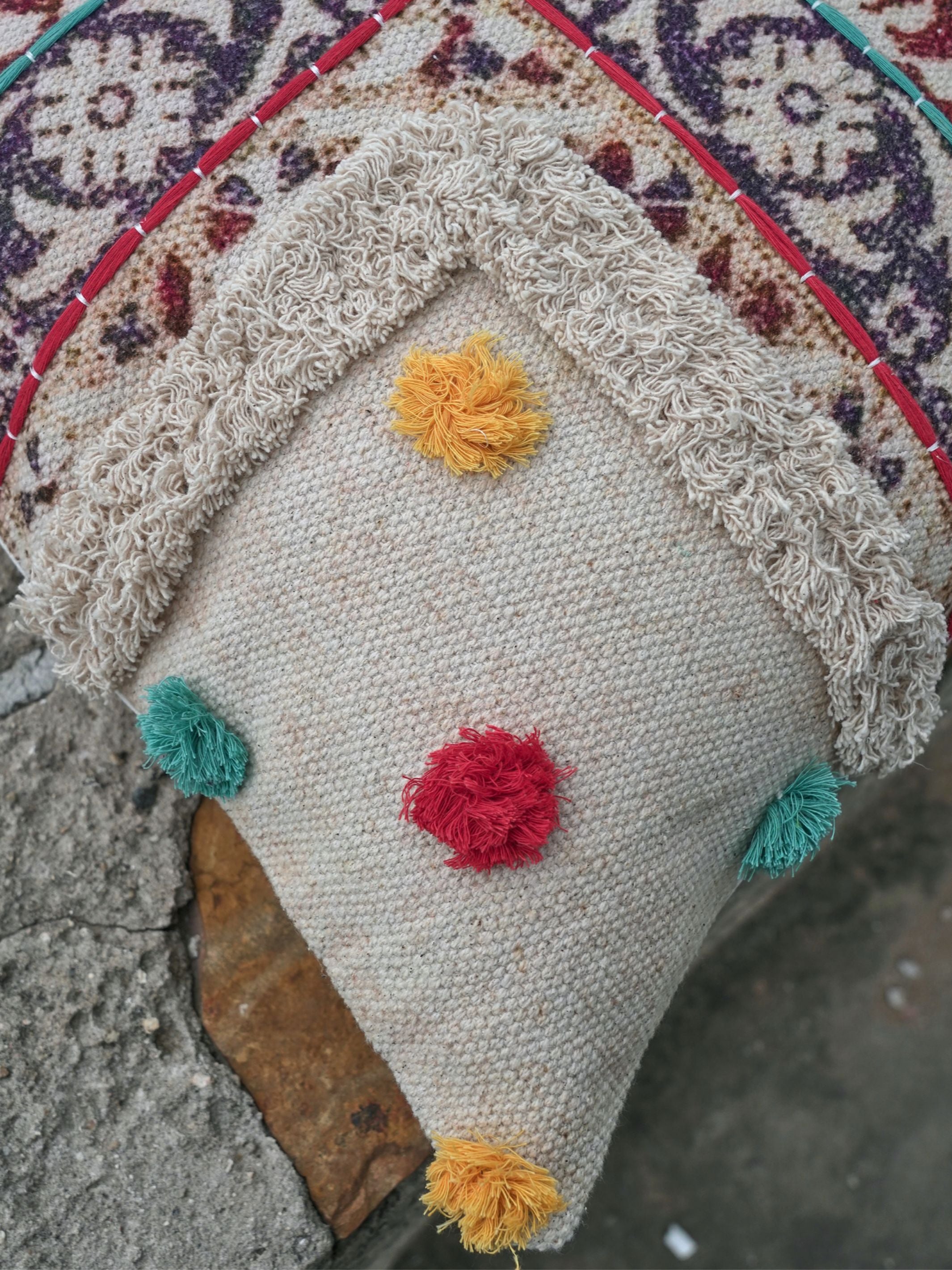 Embroidered Cotton Cushion Cover - Berh