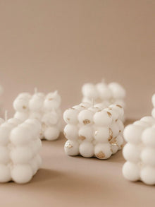 Big Bubble Candle with Gold foil set of 2
