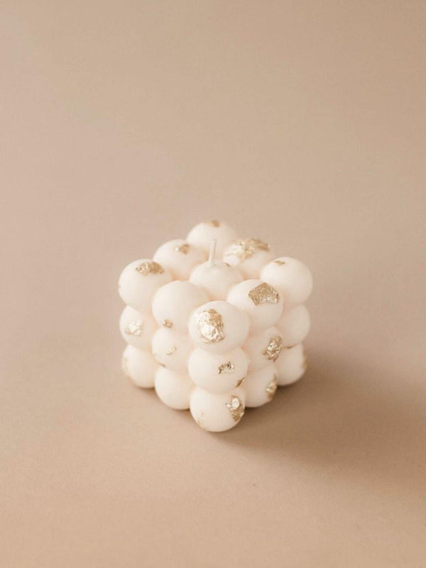 Big Bubble Candle with Gold foil set of 2