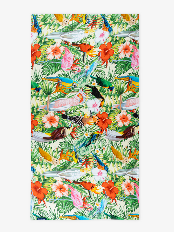 Birds Of Paradise Printed Beach Towel