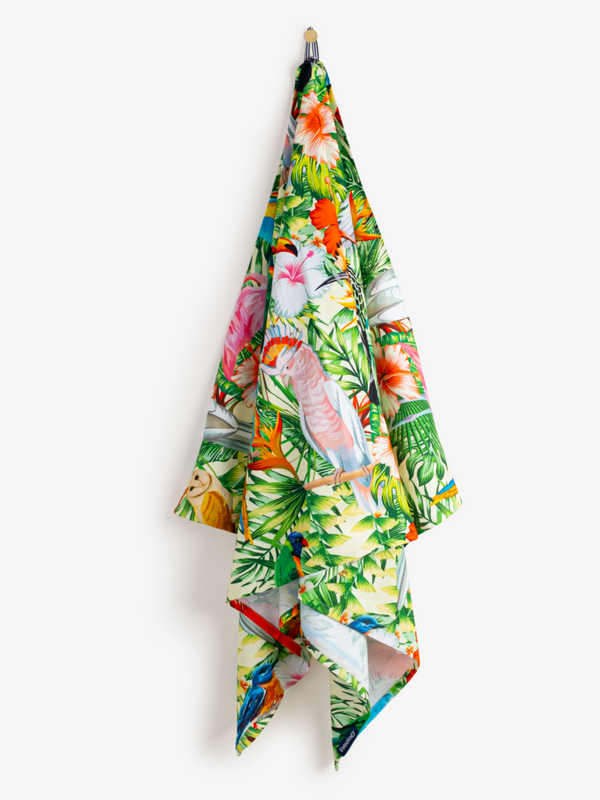 Birds Of Paradise Printed Beach Towel
