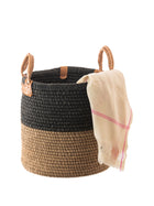 Black & Beige Jute Basket