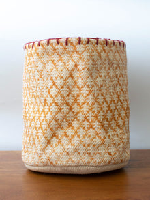 Block Printed Durrie Storage Basket Medium