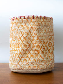 Block Printed Durrie Storage Basket