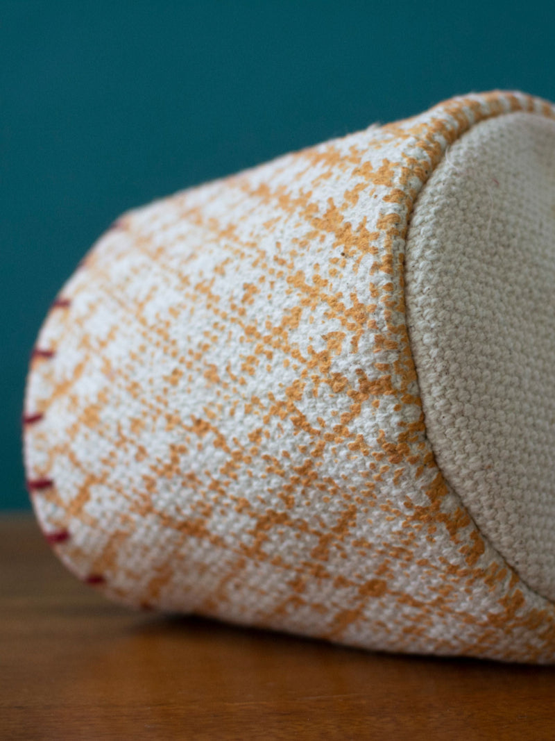 Block Printed Durrie Storage Basket
